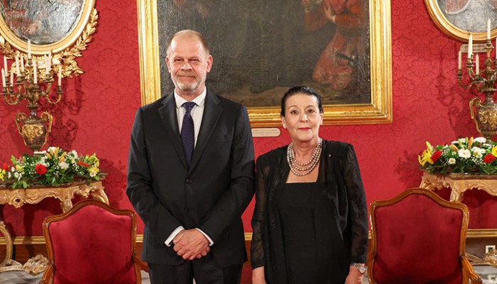 The Ambassador of the Kingdom of Sweden Per Holmström presented his Letters of Credence to President Myriam Spiteri Debono at the Presidential Palace, Valletta.