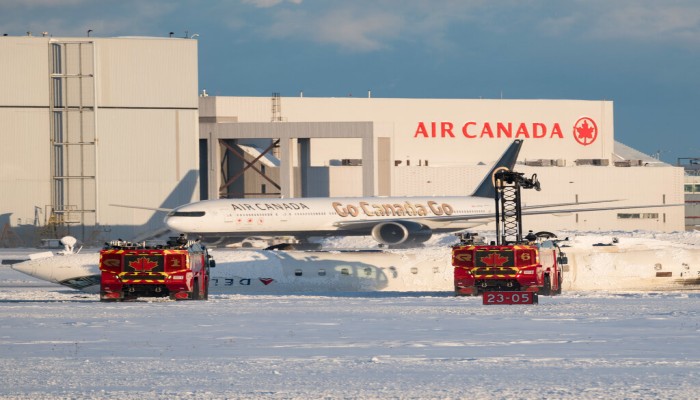 Delta Air Lines jet flips over in crash landing at Toronto Pearson Airport